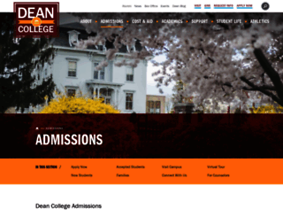 admission.dean.edu screenshot