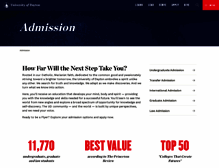 admission.udayton.edu screenshot