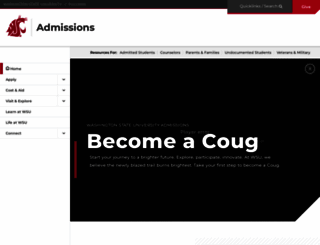 admission.wsu.edu screenshot