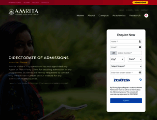 admissions.amrita.edu screenshot