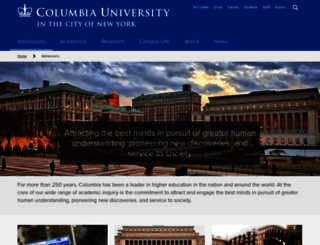 admissions.columbia.edu screenshot