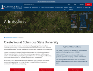 admissions.columbusstate.edu screenshot