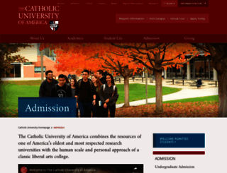 admissions.cua.edu screenshot