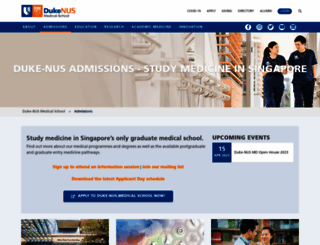 admissions.duke-nus.edu.sg screenshot