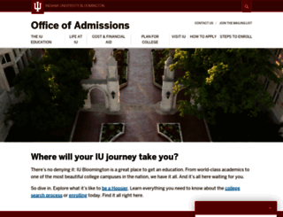 admissions.indiana.edu screenshot