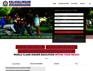 admissions.kalasalingam.ac.in screenshot
