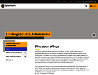 admissions.kennesaw.edu screenshot