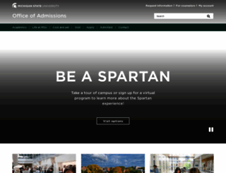 admissions.msu.edu screenshot