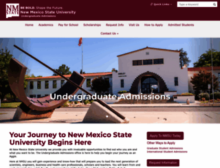 admissions.nmsu.edu screenshot
