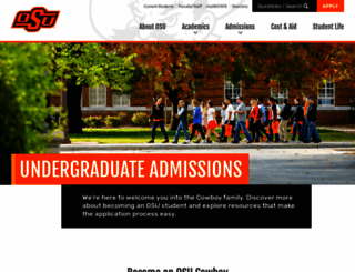 admissions.okstate.edu screenshot