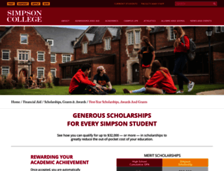 admissions.simpson.edu screenshot