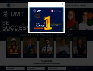 admissions.umt.edu.pk screenshot