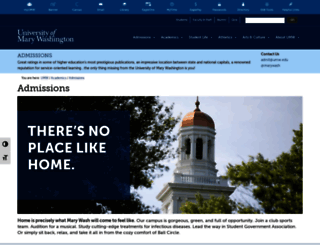 admissions.umw.edu screenshot