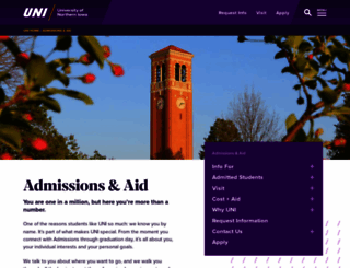 admissions.uni.edu screenshot