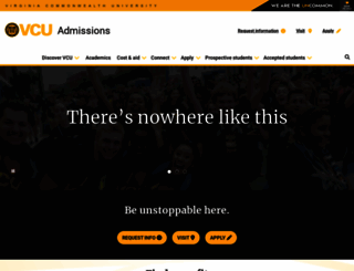 admissions.vcu.edu screenshot
