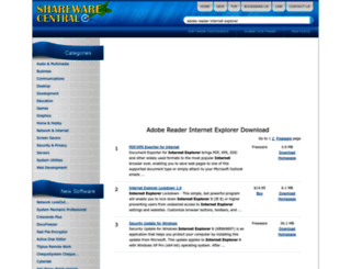 adobe-reader-internet-explorer.sharewarecentral.com screenshot