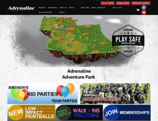 adrenalinepaintball.com screenshot