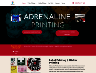 adrenalineprinting.com.au screenshot