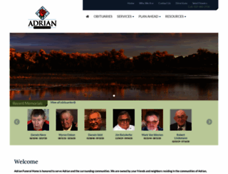adrianfuneralhome.com screenshot