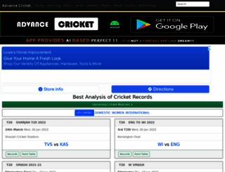 advancecricket.com screenshot