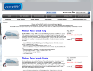 aerobed.co.uk screenshot