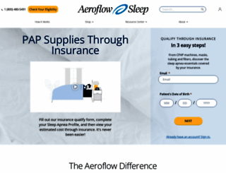 aeroflowsleep.com screenshot