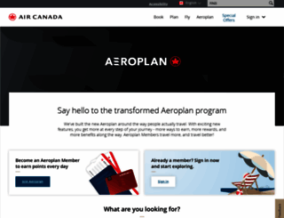 aeroplan.com screenshot