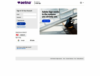 aetna.na1.echosign.com screenshot