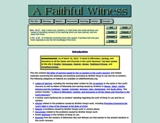 afaithfulwitness.org screenshot
