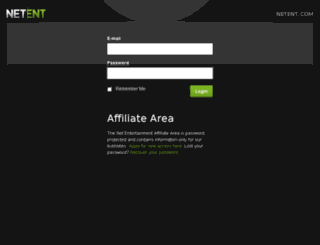 affiliatearea.netent.com screenshot