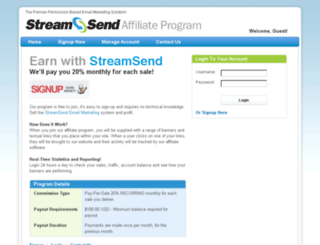 affiliates.streamsend.com screenshot