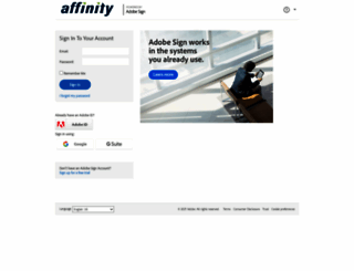 affinityglobalinc.na1.echosign.com screenshot