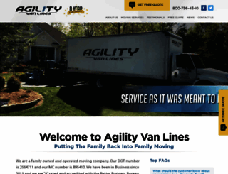 agilityvanlines.com screenshot