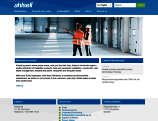 ahlsell.com screenshot