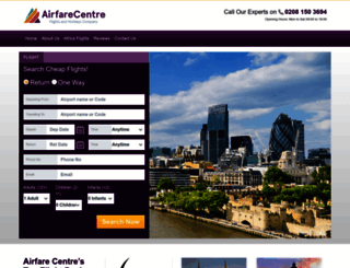 airfarecentre.co.uk screenshot
