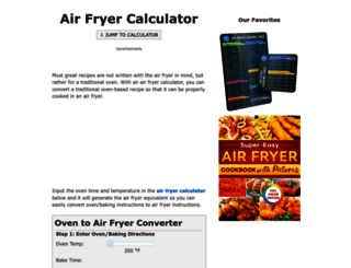 airfryercalculator.com screenshot