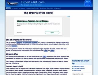 airports-list.com screenshot