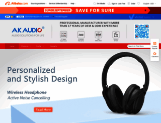 akaudio.en.alibaba.com screenshot