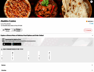 aladdins-cuisine.co.uk screenshot