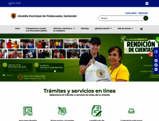alcaldiadepiedecuesta.gov.co screenshot
