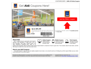 aldi.couponrocker.com screenshot