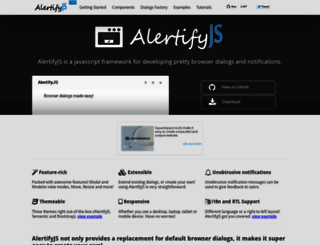 alertifyjs.com screenshot