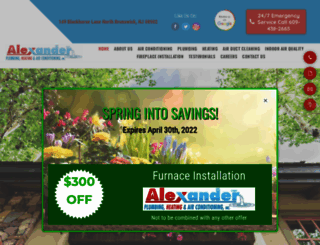 alexanderplumbingheatingandcooling.com screenshot