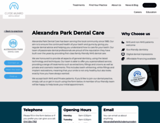 alexandraparkdentalcare.com screenshot