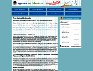 algebra-worksheets.com screenshot