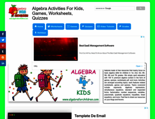 algebraforchildren.com screenshot