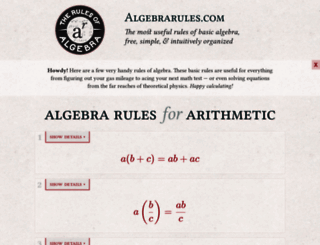 algebrarules.com screenshot