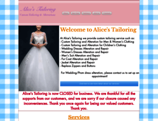 alicestailoring.com screenshot