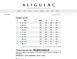 aligulac.com screenshot
