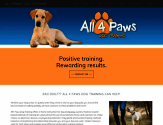 all4pawsdogtraining.com screenshot